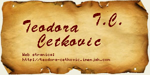 Teodora Ćetković vizit kartica